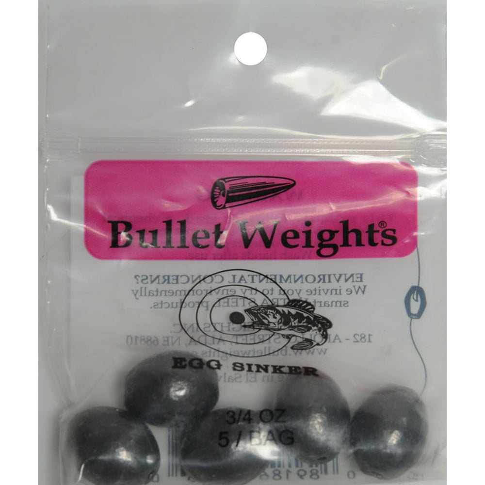 Bullet Weights® EG624 Lead Egg Sinker Size 3/4 oz Fishing Weights