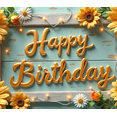 thumbnail image 4 of Wooden Floral Birthday Banner Sunflower Happy Birthday Decoration for Party Celebration Event, 4 of 8