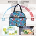 thumbnail image 4 of Fotbe Sharks Summer Bolsa de Almuerzo con Estampado, Lonchera Aislada, Contenedores de Comida Reutilizables Tipo Cooler a Prueba de Fugas, 4 of 7