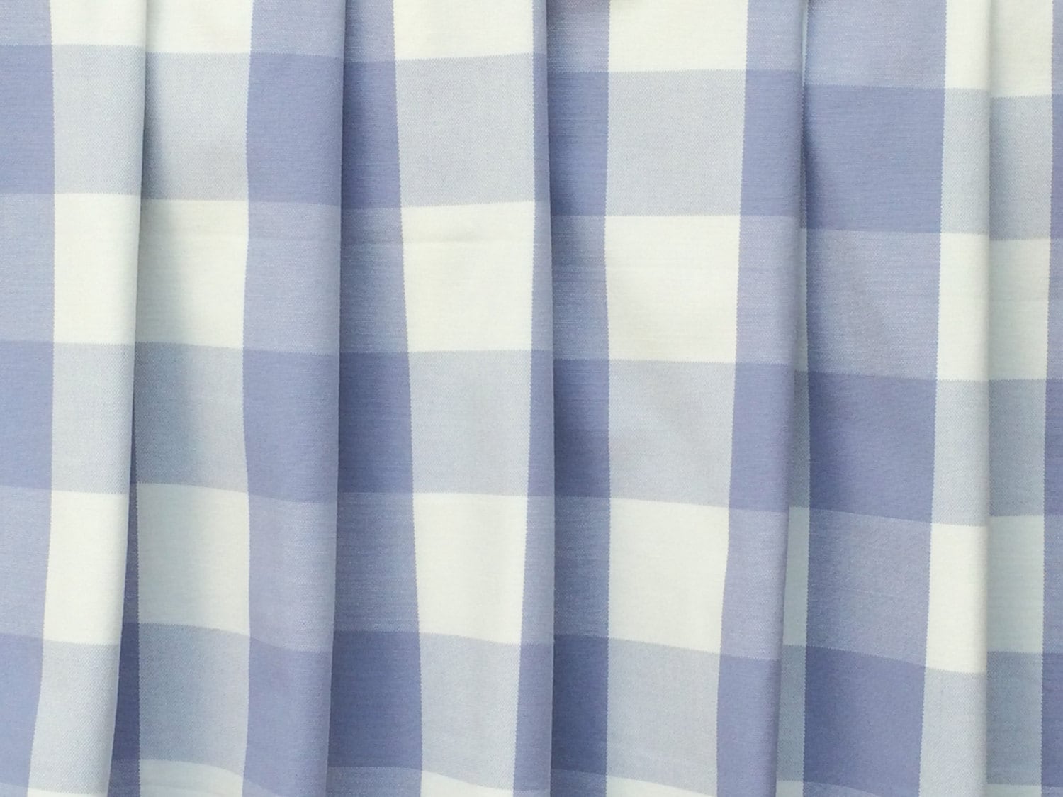 Fabric Mart Direct Blue Bell, White Cotton Fabric By The Yard, 55 inches or 140 cm width, 1 Yard Blue Cotton Fabric, Gingham Checks, Upholstery Drapery Shower Curtain Wholesale Fabric
