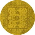 thumbnail image 1 of Ahgly Company Indoor Round Oriental Yellow Industrial Area Rugs, 4' Round, 1 of 4
