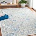 thumbnail image 2 of SAFAVIEH Trace Mia Medallion Area Rug, Blue/Ivory, 6' x 6' Square, 2 of 8