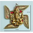 thumbnail image 2 of Metal Lord Ganesha Wall Hanging Showpiece (Approx. ‎20 x 5 x 20 cm), Decorative Statue, 2 of 2