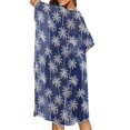 thumbnail image 4 of Xoenoiee Blue Palm Tree Print Women Swimsuit Cover Up Half Sleeve Boho Bathing Suit Coverups Skin Friendly Kimonos Cardigans for Swimwear, 4 of 7