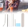 thumbnail image 6 of Perfect for Coffee & Milk Lovers ECO-Friendly Reusable Stainless Steel Straws with Cleaning Brush & Cloth, 6 of 8