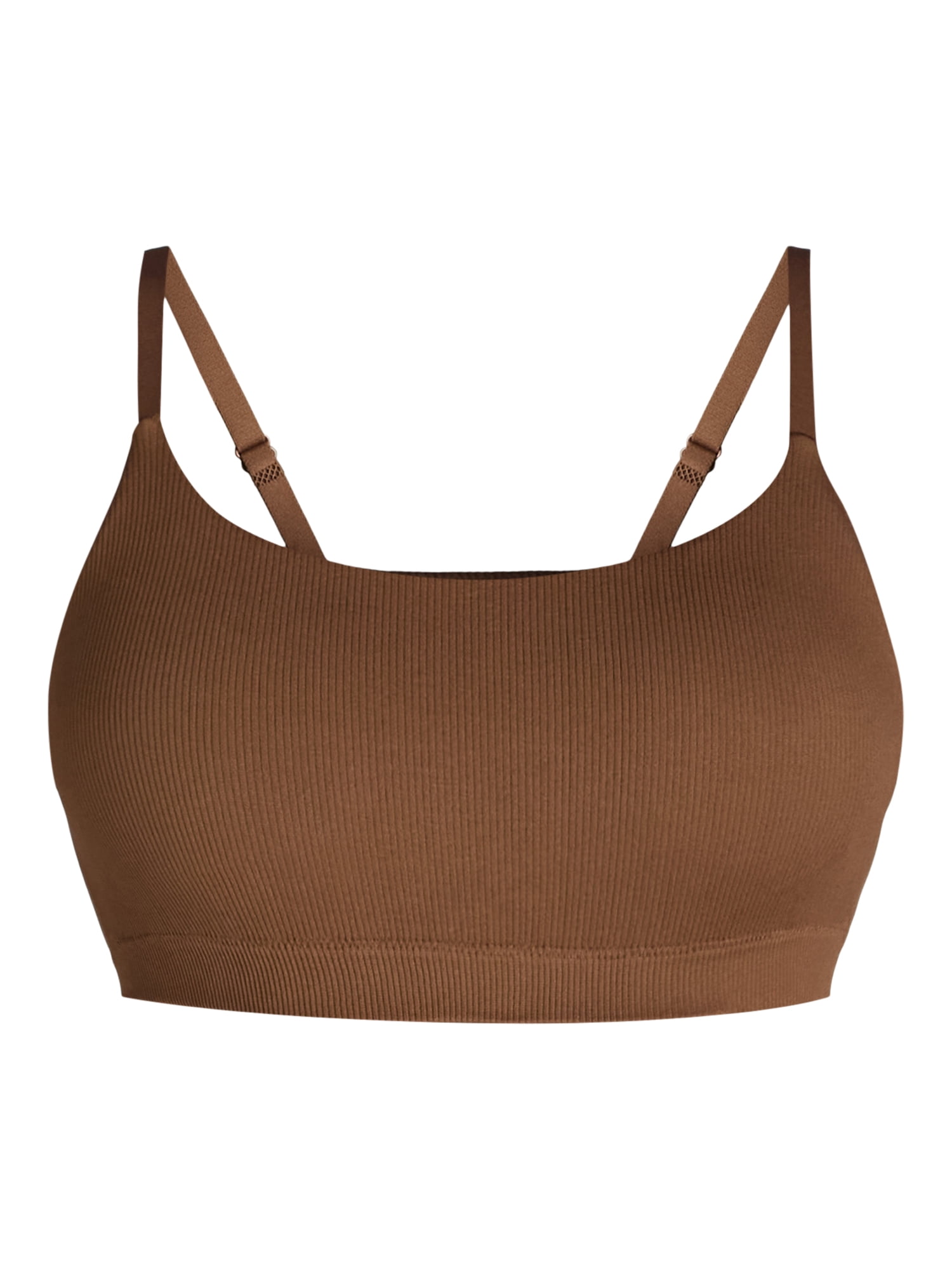 No Boundaries Seamless Ribbed Cami Bralette, Women’s and Women’s Plus, Sizes XS-3XL