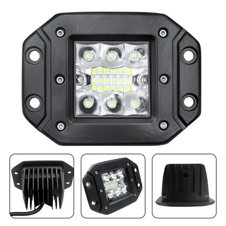 LIKEM 5" Flush Mount LED Work Light Bar OffRoad 12V 24V Spot Flood LED Light Bar