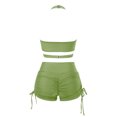 thumbnail image 6 of Sngxgn Bikini Set for Women Bathing Suit High Waisted V Neck Two Pieces Swimsuit(Green,M), 6 of 6