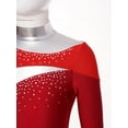 thumbnail image 4 of Haitryli Gymnastics Leotard for Girls One Piece Full Body Ballet Dance Unitard Figure Ice Skating Jumpsuit Red&Burgundy 14, 4 of 7