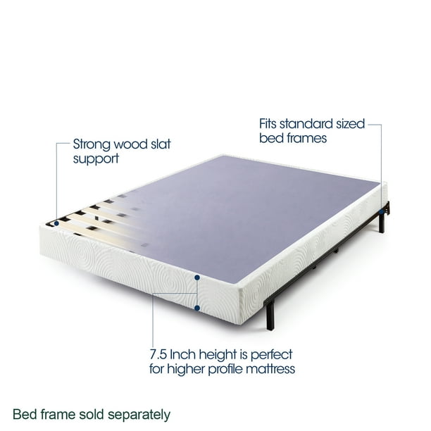 Zinus 7.5” Metal Box Spring with Wood Slats, Mattress Foundation, Twin