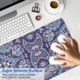 thumbnail image 4 of Long Mouse Pads for Desk,Blue Ethnic Paisley and Floral Pattern Desk Mats on Top Of Desks, Desk Mouse Pad Extra Large with 3mm Non-Slip Base and Stitched Edge for Gaming,Office,Work,Home 35.4"x15.7", 4 of 6