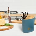 thumbnail image 6 of OAVQHLG3B Universal Knife Block with Slots for Scissors and Sharpening Rod - Eco-Friendly Bamboo Knife Holder For Safe, Space Saver Knives Storage - Unique Slot Design to Protect Blades, 6 of 6