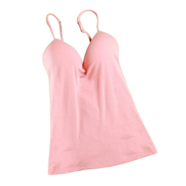Camiseta interior de mujer con integrado sin mangas transpirable comoda talla jinwen Sujetador integrado para mujer Cami Walmart en linea