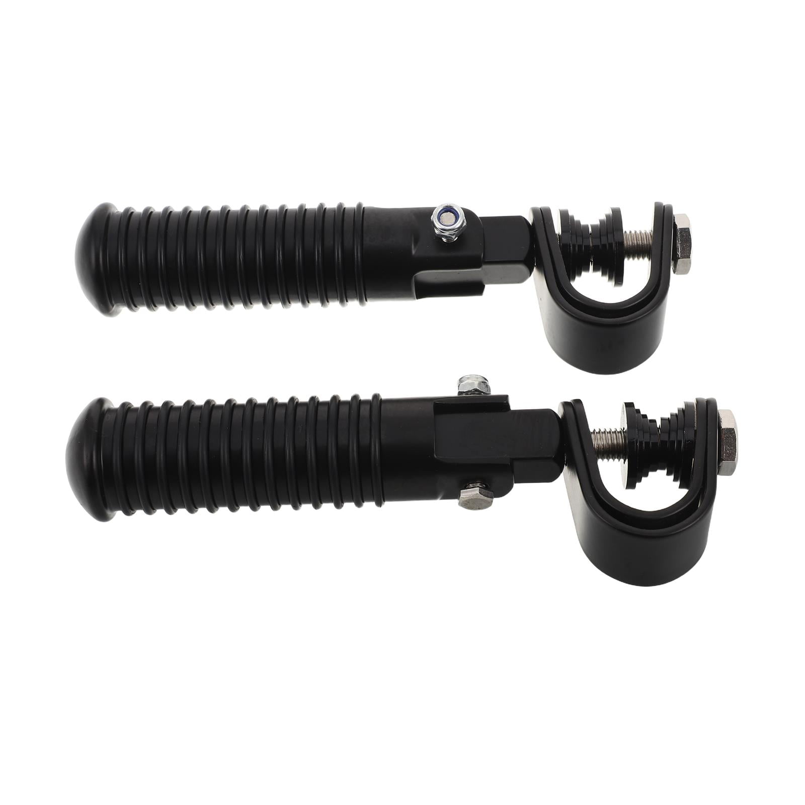 FOMIYES 2Pcs Black Aluminum Alloy Motorcycle Foldable Foot Pegs with Stable Bracket for Motorbikes