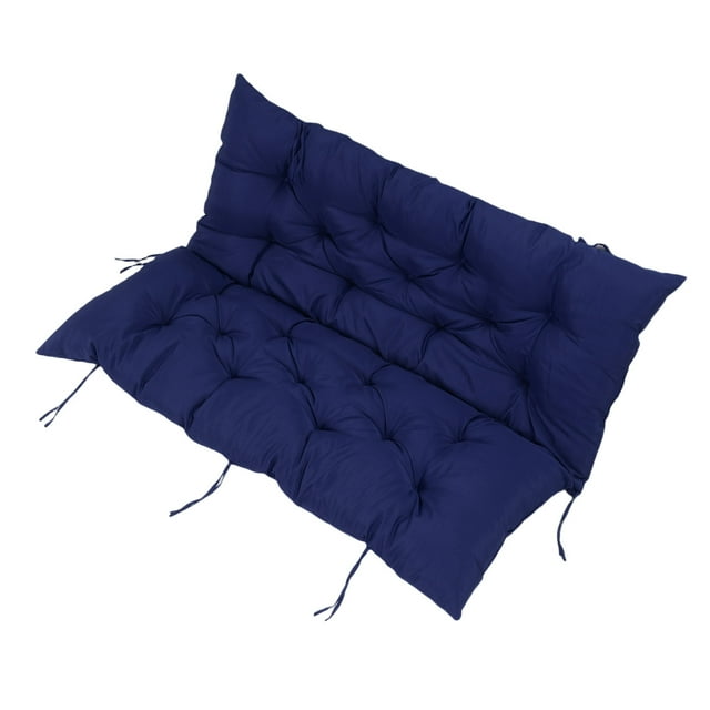 3 Seater Porch Swing Cushion with Backrest and Ties, Made of Premium Polyester and PP Cotton, Great for Outdoor Furniture, Features Rivet and Tufted Design