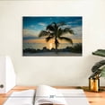 thumbnail image 3 of Elephant Stock Key West Sunset Palm Wall Art - Horizontal Canvas Wall Art - Living Room Wall Decor - Beach Canvas - Gray And Green Decor - 12" x 8", 3 of 8