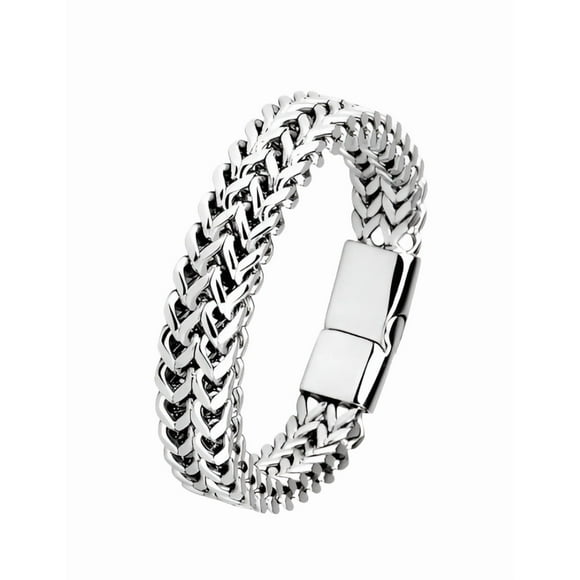 Esclava Caballero Dos Filas Hebilla Magnética Pulsera Hombre Xtellar plateado
