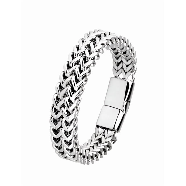 Esclava Caballero Dos Filas Hebilla Magnética Pulsera Hombre Xtellar plateado