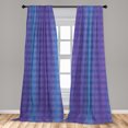 thumbnail image 4 of Ambesonne Purple Stripe Curtains, Retro Square Lines, Pair of 28"x84", Blue Violet Lavender, 4 of 4