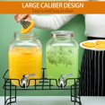 thumbnail image 2 of 1 Gallon Glass Drink Dispensers for Parties, 2PACK Beverage Dispenser with Stand, Ice Cylinder and Stainless Steel Spigot 100% Leakproof, Beverage Dispenser for Lemonade Sun Tea, 2 of 6