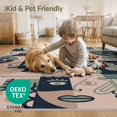 thumbnail image 4 of ODIKA 4'x6' Washable Area Rug Retro Playful Funky Smile Aesthetic Quirky Bathroom Abstract for Dorm Room, Small Living Stain Resistant Low Profile, Easy Care, 4 of 7