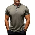 thumbnail image 2 of Fnnxeal Mens Summer T-Shirts Casual Crew Neck Outdoor Solid Short Sleeve Khaki Shirts for Men Size L, 2 of 8