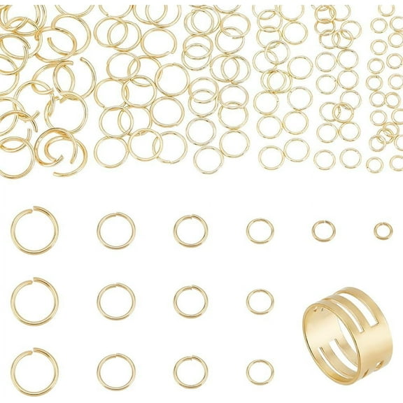 About 120 Pcs 304 Stainless Steel Open Jump Rings O Ring Diameter 4-10mm for DIY Jewelry Making Golden
