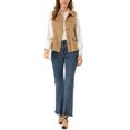 thumbnail image 2 of INSPIRE CHIC Women's Utility Cargo Vest Button Front Sleeveless Faux Suede Jacket with Pockets 2XL Khaki, 2 of 7