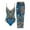Blue, variant on Pisexur Womens One Piece Swimsuit Vintage Ruffle V Neck Floral Print Bathing Suits Monokini Beachwear