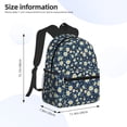 thumbnail image 4 of Haiem Daisy Floral B Lightweight Backpack for School, Classic Basic Water Resistant Casual Daypack for Travel with Bottle Side Pockets, 4 of 8
