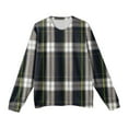 thumbnail image 5 of Men's Plaid Print Round Neck Long Sleeve Ribbed Knit Pullover, Sweater for Fall Winter, Casual Style and Holiday Season,Black,L, 5 of 6