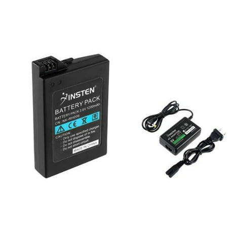 Insten For PSP Slim Rechargable Battery Pack + Home Wall Travel PSP Charger AC Adapter for Sony PSP 2000 3000 Slim (Best On The Go Charger)
