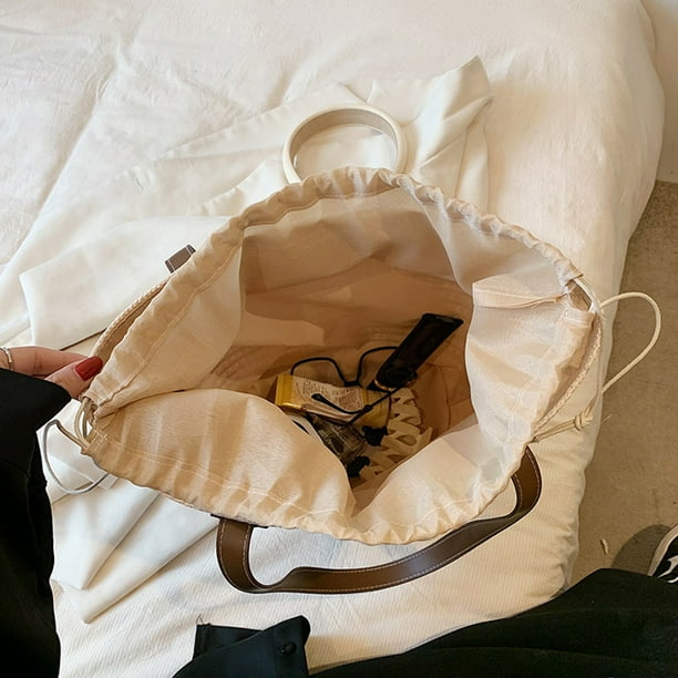 Bolsos De Hombro De Paja Bolso de viaje para mujer, bolso de playa hecho a mano con letras, bolso de mano de Material de alta calidad Wdftyju Para Estrenar