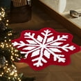 thumbnail image 5 of 40cm Christmas Snowflake Floor Mat, Red and White Polyester Rug for Holiday Decoration, Soft Entryway Mat for Living Room Bedroom Kitchen with Festive Seasonal Design, 5 of 6