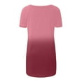 thumbnail image 5 of ICHUANYI Clearance Women's Fashion Gradient Printed Blouse V-neck Short Sleeve Loose T-shirt Tops(Pink, S) ICHUANYI WER2023081007286, 5 of 5