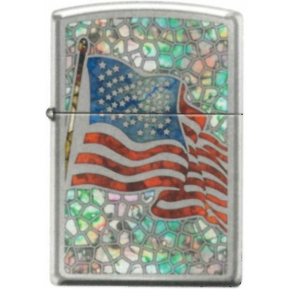 Zippo Lighter - American Flag Fuzion Hi Polished Chrome