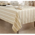 thumbnail image 2 of Fennco Styles Neutral Classic Multi Striped 100% Cotton Tablecloth 70x70 Inch, Khaki, 2 of 2