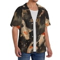 thumbnail image 2 of Susaid Koi Fish Tranquility Print Men's Polo Shirts Button Down Short Sleeve Casual Summer Beach Vintage Shirts for Men-Large, 2 of 5