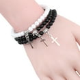 thumbnail image 2 of fastboy Adjustable Cross Pendant Bracelet Gift For All Occasions Comfortable Cross Pendant Bracelets Unisex blackish green 1Set, 2 of 6