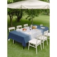 thumbnail image 4 of Outdoor Tablecloth with Umbrella Hole for Patio/Picnic/Party/Camping, Navy Blue Ombre Waterproof Table Cloth Rectangle Table Cover Washable, Vintage Blue Gradient Stripes Geometric (52"x 70"), 4 of 9
