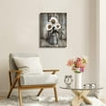 thumbnail image 4 of Framed Rustic Farmhouse White Sunflower Wall Art Decor for picture print Floral Vintage Wood Grain Canvas Artwork for Living Room Bedroom Bathroom Office Hotel Modern Home ready to hang 12x16inch, 4 of 6