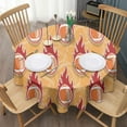 thumbnail image 3 of Orange Flaming Footballs Pattern Round Tablecloth 60"x60",Wrinkle Wipeable Table Cloth for Kitchen Dining Room Picnic Patio Party, 3 of 6