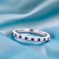 thumbnail image 2 of Sterling silver blue sapphire & cubic zirconia half eternity stacking ring, 2 of 6