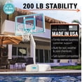 thumbnail image 4 of Dunn-Rite Splash & Shoot Pool Basketball Hoop, Adjustable Height Backboard – 200lbs Water-Filled Base, Stainless Steel Rim & Waterproof Basketball, Made in USA, Clear Aqua, 4 of 6