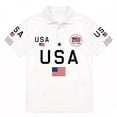 thumbnail image 2 of Conairie Men 4th of July Polo Shirts Button Stand Collar Short Sleeve Patriotic Golf Shirt American Falg Print Holiday Commemorative Tops White L, 2 of 4