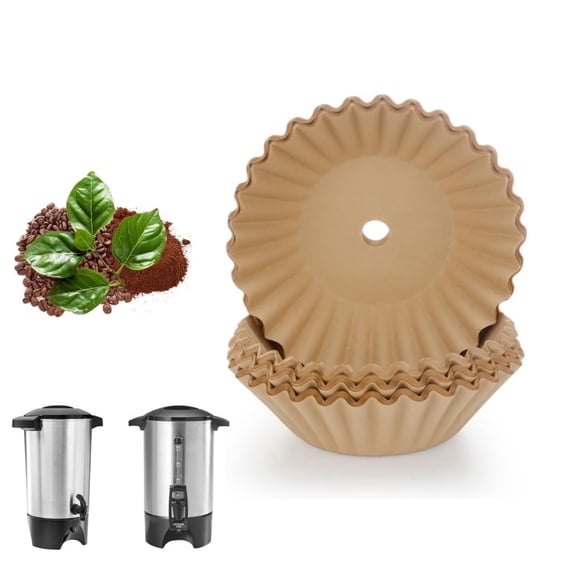 100Pack Portable Paper Percolator Filters with Pre-punched Holes,Coffee Filters for Percolator,QZS Disposable Coffee Filter for Home,Unbleached