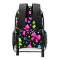 thumbnail image 3 of 16 Inch Transparent Backpack With Lightweight And Durable Design Without Pockets Transparent For Work Business Travel Sports Bold Neon Contemporary Ribbon Bow Pattern, 3 of 7
