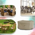 thumbnail image 6 of COVERS&ALL Round Dining Table Set Cover, 12 Oz Waterproof UV & Weather Resistant Patio Indoor Outdoor Bistro Garden Lawn Furniture Cover with Air Vents & Drawstrings (60"Diameter x 23"H, Beige), 6 of 6