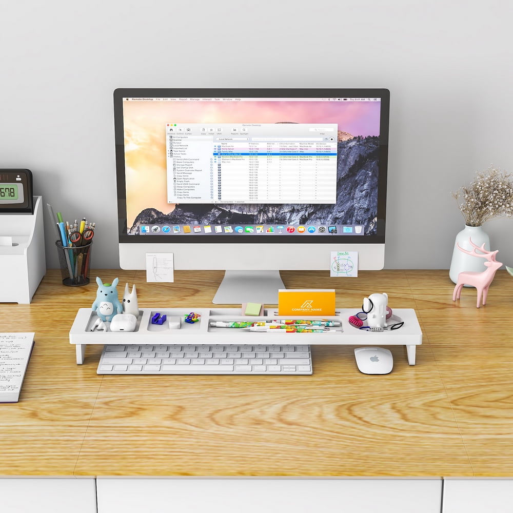Kepooman Wooden Small Table Top Shelf for Home and Office, White Kepooman Wooden Small Table Top Shelf for Home and Office, White