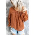 thumbnail image 2 of ABPHQTO Playera tipo babydoll con cuello en V y manga farol con lunares suizos para mujer, 2 of 5